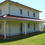 Wohnhaus Neubau mit Terrassenüberdachung