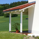 Wohnhaus Neubau mit Terrassenüberdachung